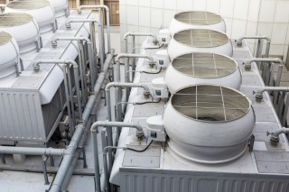 Cooling tower inside the building